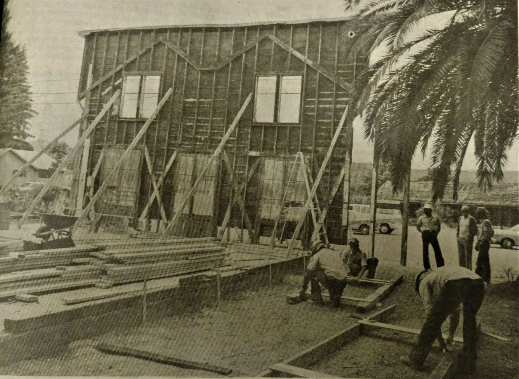 Scout Hall rebuilt, 1982